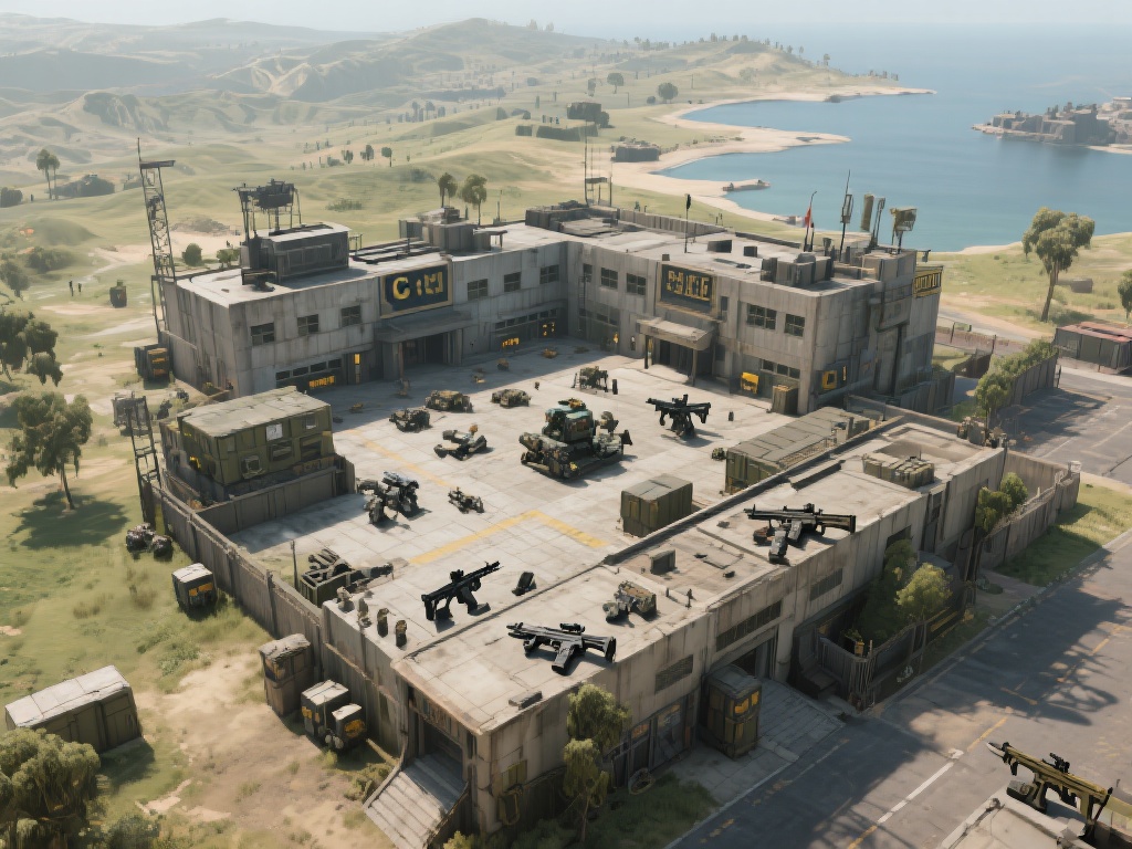 军事基地
该区域位于地图南部，是资源刷新率极高的